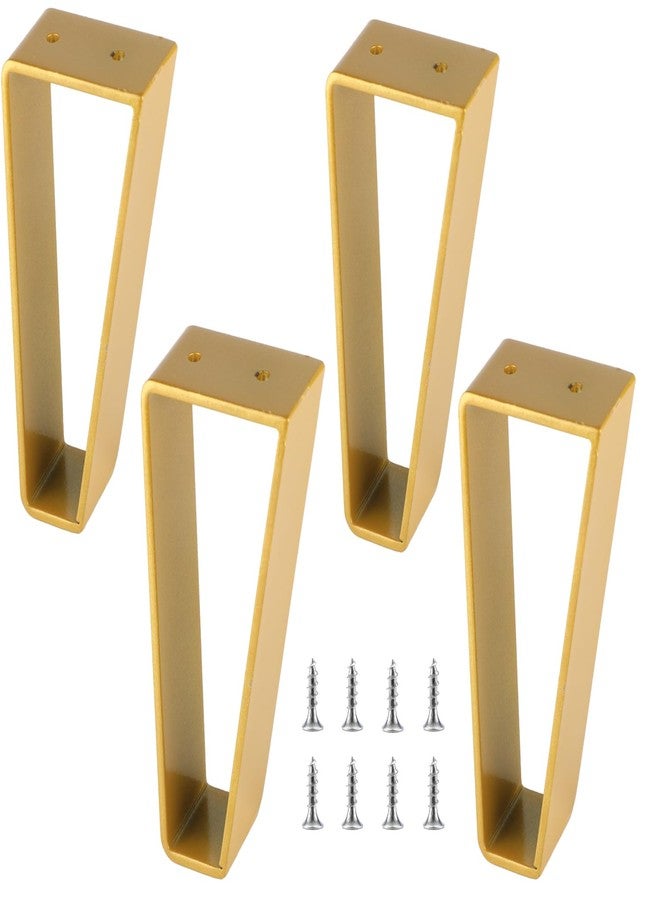 Osring 8 Inch Trapezoid Furniture Legs 4pcs, Solid Steel Furniture Hairpin Leg for Side Table, TV Stand and Cabinet, Gold - Image 1